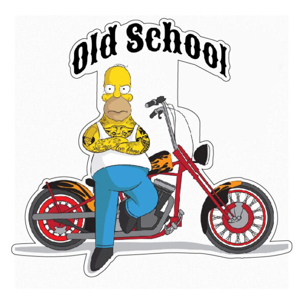 Homer Simpson Old School Biker Retro Rebel Ride Motorcycle Vibes Simpsons Fan Art Vintage Iconic Cartoon vinyl sticker /printed vinyl decal