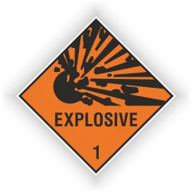 Orange Warning Explosive danger vinyl sticker.JPG