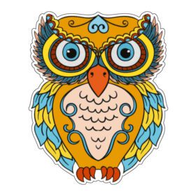 Owl Hand Drawn Ethnic vinyl sticker