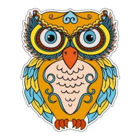 Owl Hand Drawn Ethnic vinyl sticker