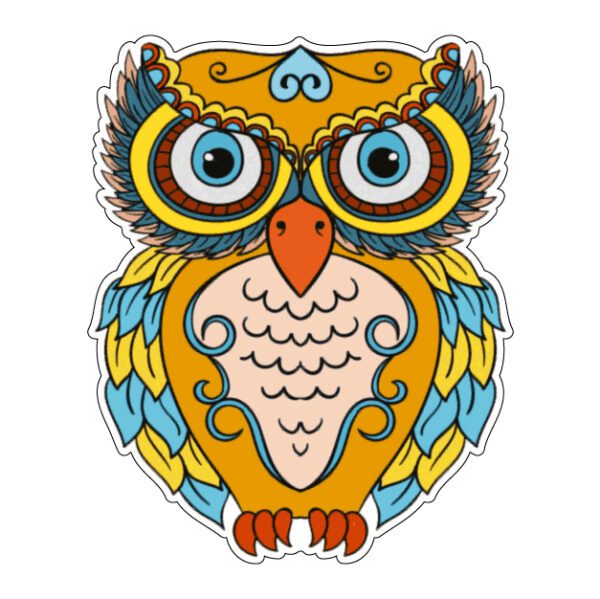 Owl Hand Drawn Ethnic vinyl sticker