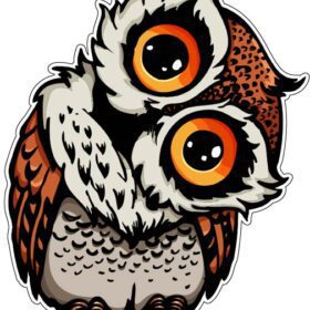 Owl Staring Funny vinyl sticker