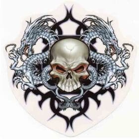 PAIR-of-SKULL-&-TWO-DRAGONS-Vinyl-STICKERS-DECALS-CAR
