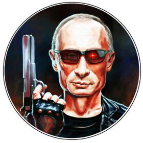 PUTINATOR "I'll Be Back": Vladimir Putin + Terminator vinyl sticker
