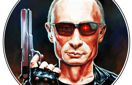 PUTINATOR "I'll Be Back": Vladimir Putin + Terminator vinyl sticker