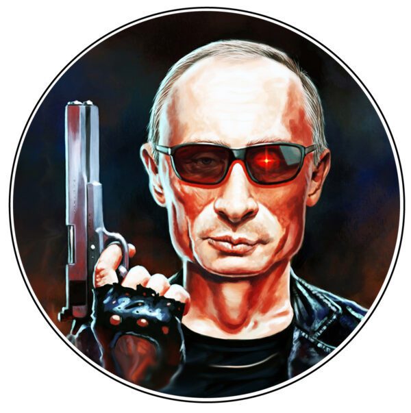 PUTINATOR "I'll Be Back": Vladimir Putin + Terminator vinyl sticker