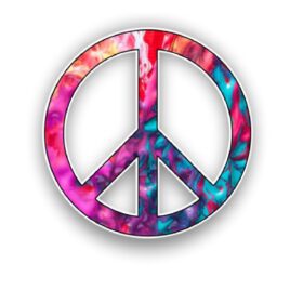 Pacific International Peace Symbol Calidescope vinyl sticker