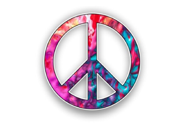 Pacific International Peace Symbol Calidescope vinyl sticker