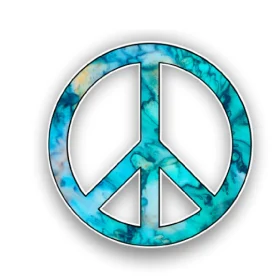 Pacific International Peace Symbol Cyan Dream vinyl sticker