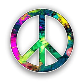 Pacific International Peace Symbol Hot Green vinyl sticker