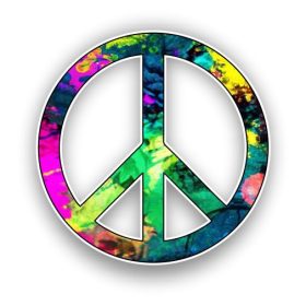 Pacific International Peace Symbol Hot Green vinyl sticker