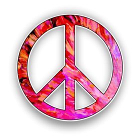 Pacific International Peace Symbol Red Pink vinyl sticker