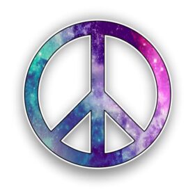 Pacific International Peace Symbol Starry Night vinyl sticker