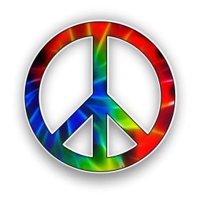 Pacific International Peace Symbol Swirl Tie Dye vinyl sticker