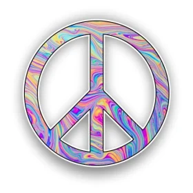 Pacific International Peace Symbol Tie And Dye vinyl sticker