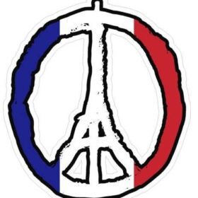 Paris France Piece Pacifist Sign Showsing Solidarity With French Capital Vinyl Sticker