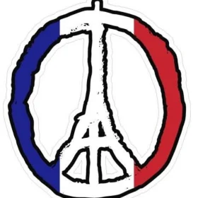 Paris France Piece Pacifist Sign Showsing Solidarity With French Capital Vinyl Sticker