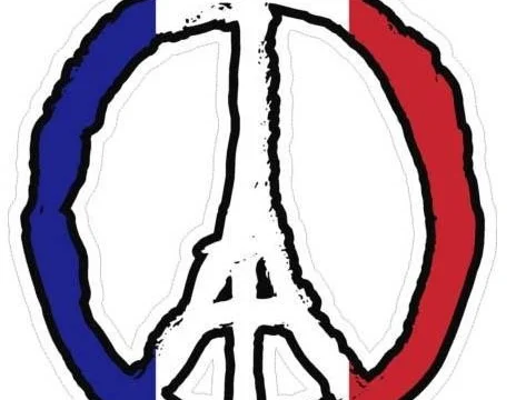 Paris France Piece Pacifist Sign Showsing Solidarity With French Capital Vinyl Sticker
