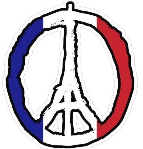 Paris France Piece Pacifist Sign Showsing Solidarity With French Capital Vinyl Sticker