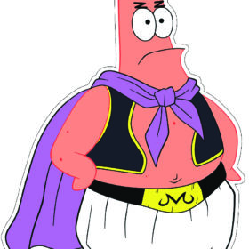 Patrick Star in Majin Buus Clothes vinyl sticker