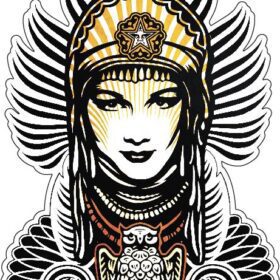 Peace Goddess Shepard vinyl sticker
