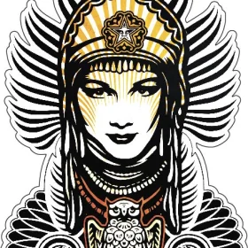Peace Goddess Shepard vinyl sticker