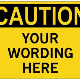 Personalized CAUTION Warning Vinyl Label Sticker