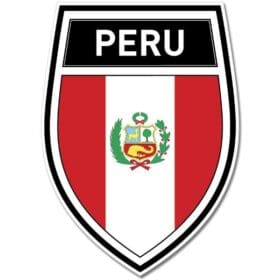 Peru Shield Crest Wall Window Car Vinyl Sticker Decal