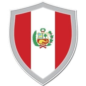 Peru Shield Flag Wall Window Car Vinyl Sticker Decal