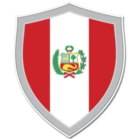 Peru Shield Flag Wall Window Car Vinyl Sticker Decal