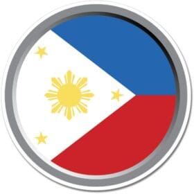 Philippines Round Flag Wall Window Car Vinyl Sticker Decal