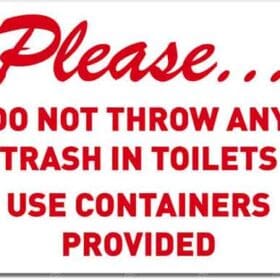 Please No Trash In Tiolets Sign Wall Window Car Vinyl Sticker