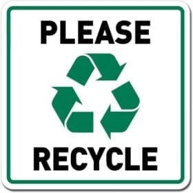 Please Recycle Street Traffic Road Sign Wall Window Car Vinyl Sticker Pick Size 7x7