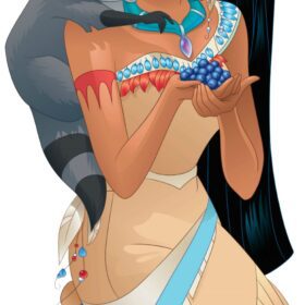 Pocahontas And Meeko vinyl sticker