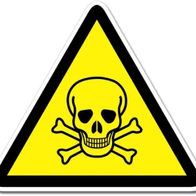 Poison Warning Caution Triangle Sign Wall Window Vinyl Sticker
