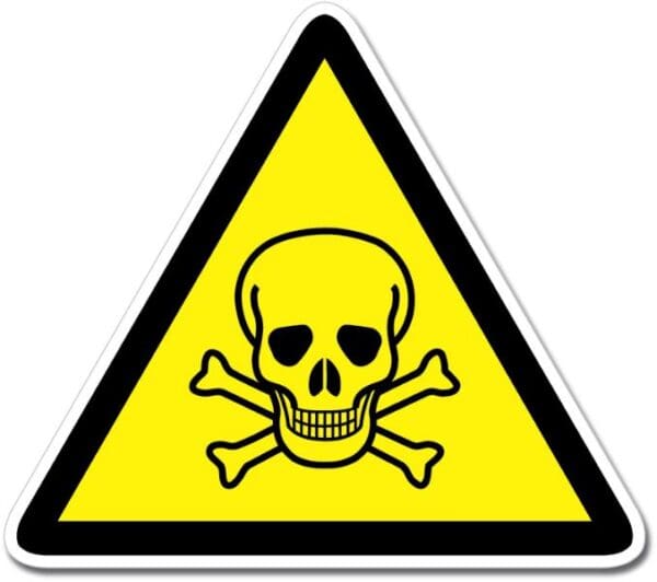 Poison Warning Caution Triangle Sign Wall Window Vinyl Sticker