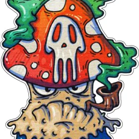 Poisonous Deadly Trippy Drippy King Mushroom Smoking Pipe vinyl sticker/printed vinyl decal