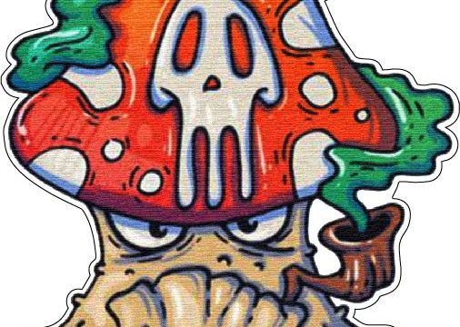 Poisonous Deadly Trippy Drippy King Mushroom Smoking Pipe vinyl sticker/printed vinyl decal