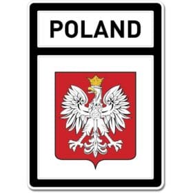 Poland Crest Coat of Arms Black Wall Window Car Sticker Decal