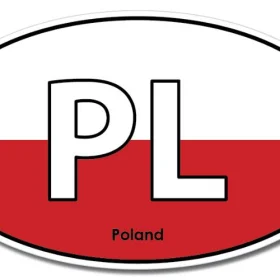 Poland Oval Euro Flag Wall Window Car Vinyl Sticker Decal