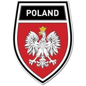 Poland Shield Coat of Arms Emblem Wall Window Car Sticker Decal
