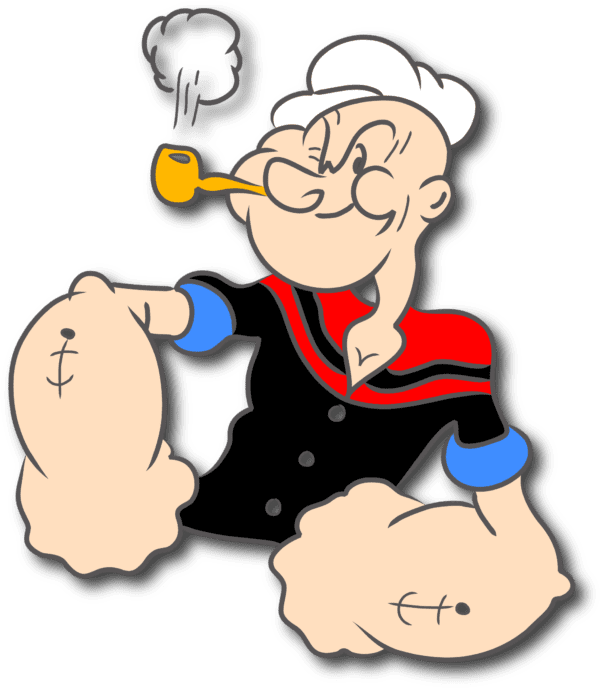 Popeye Character Cartoon Power vinyl sticker