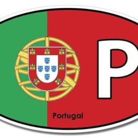 Portugal Oval Euro Flag Wall Window Car Vinyl Sticker Decal