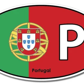 Portugal Oval Euro Flag Wall Window Car Vinyl Sticker Decal