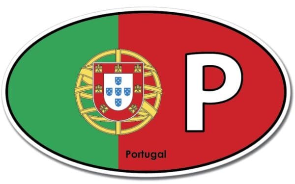 Portugal Oval Euro Flag Wall Window Car Vinyl Sticker Decal