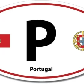 Portugal P Euro Color Oval Red Wall Window Car Sticker Decal