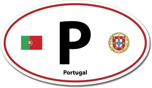 Portugal P Euro Color Oval Red Wall Window Car Sticker Decal