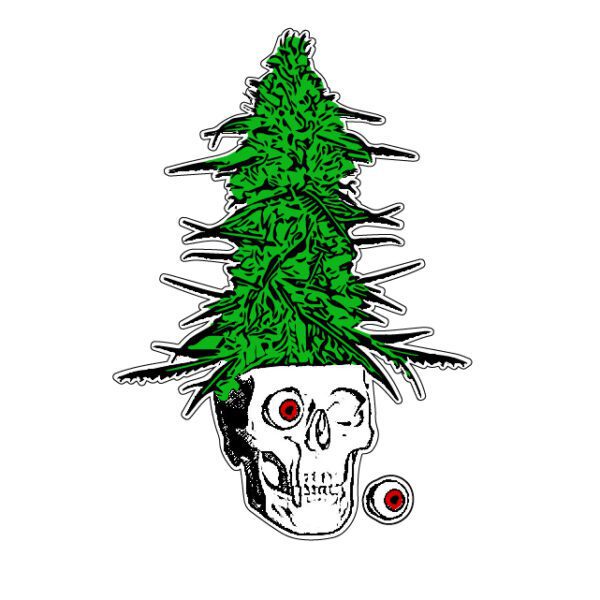 Pothead Green Stoner Skull Eye Vinyl Sticker