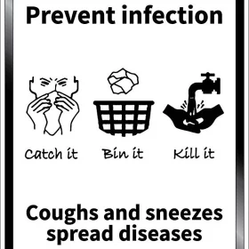 Prevent Infection Sign Coughs And Sneezes Spread Diseases vinyl sticker