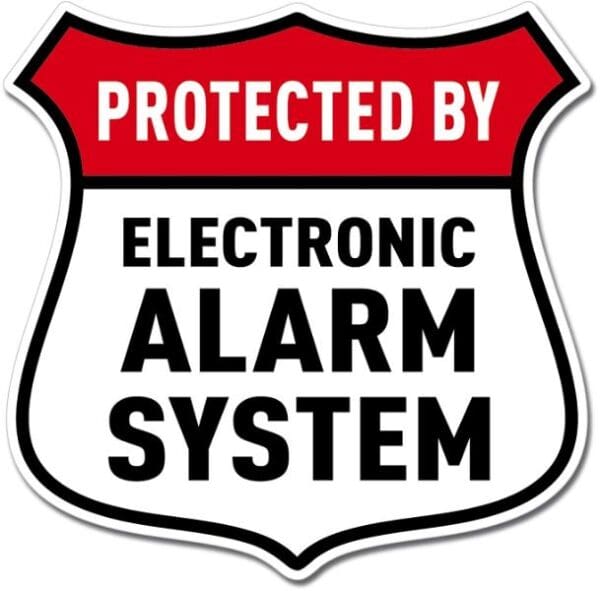 Protected By Electronic Alarm System Stop Sign Vinyl Sticker